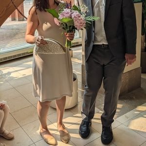 Lux Back2Front Tank Dress, Cream Reversible Canadian Summer Wedding mid-length